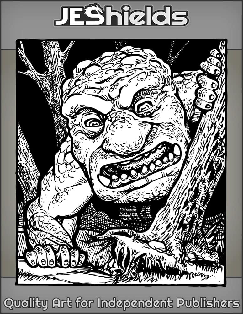 Giant Face with Arms in Woods by Jeshields