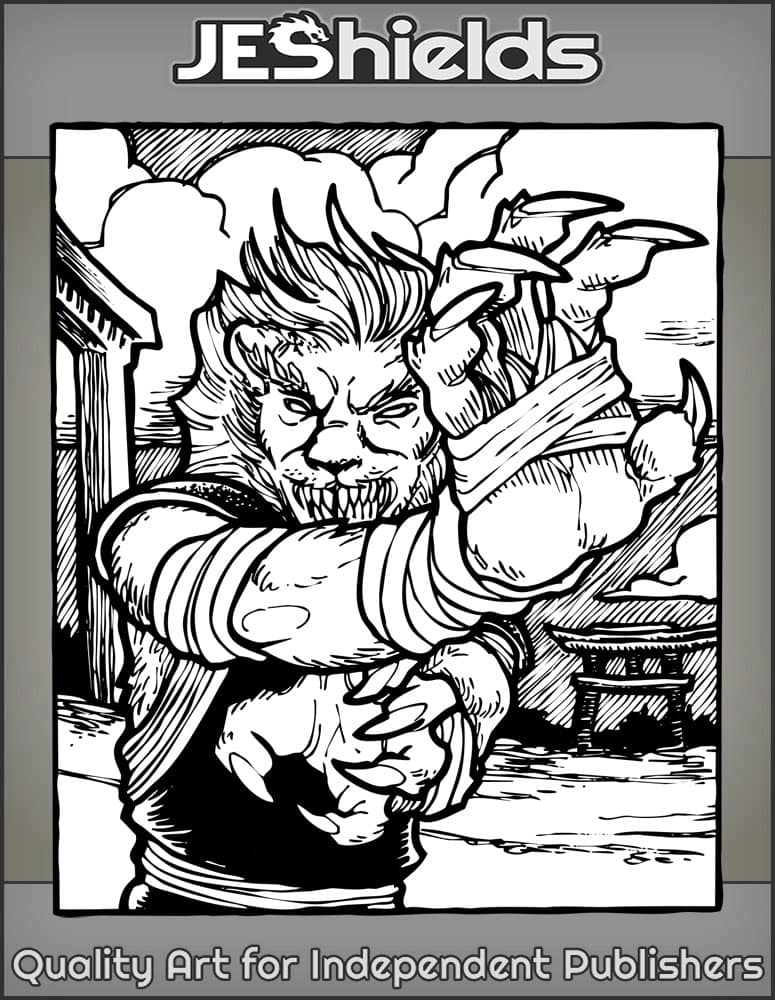Mutant Lion Martial Artist in Storm by Jeshields