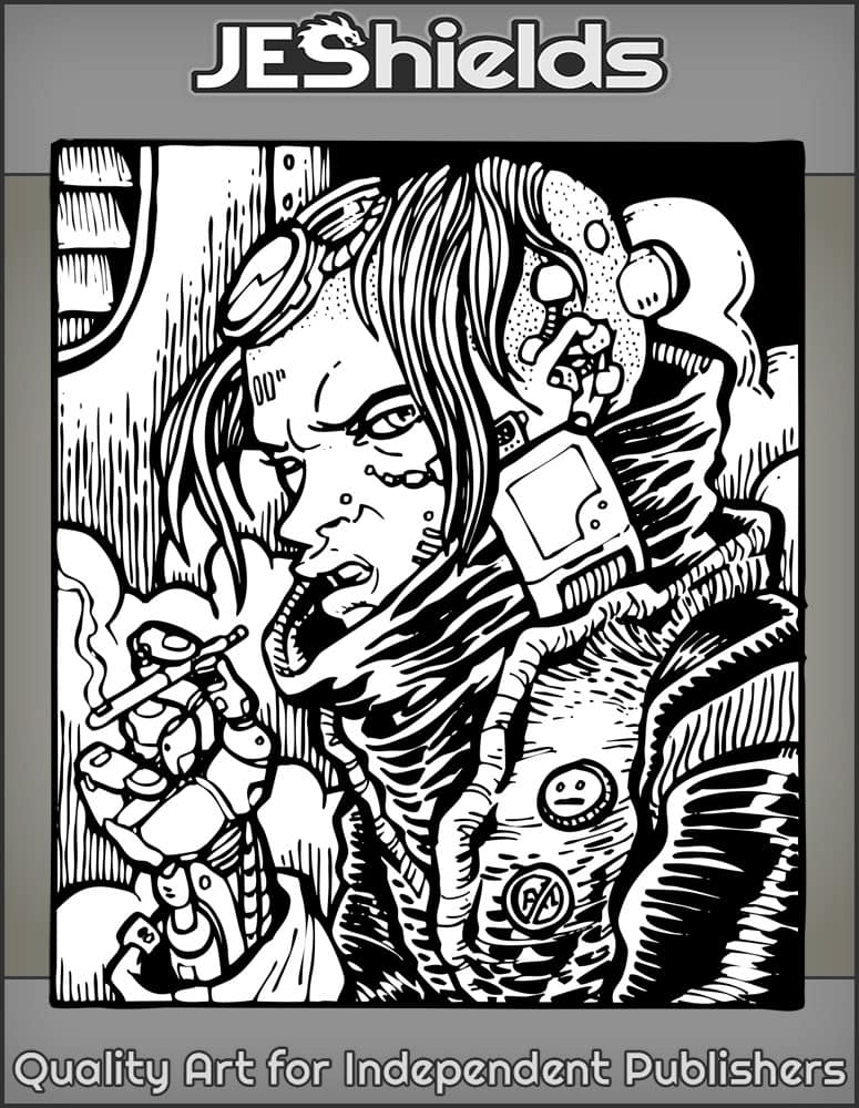 Cyber Punk Girl with E-Cig by Jeshields