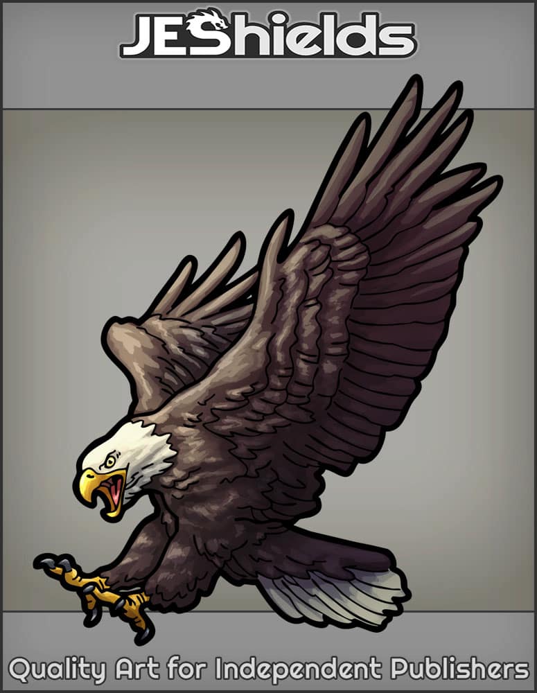 Screeching Bald Eagle Diving by Jeshields and Juan Gutierrez
