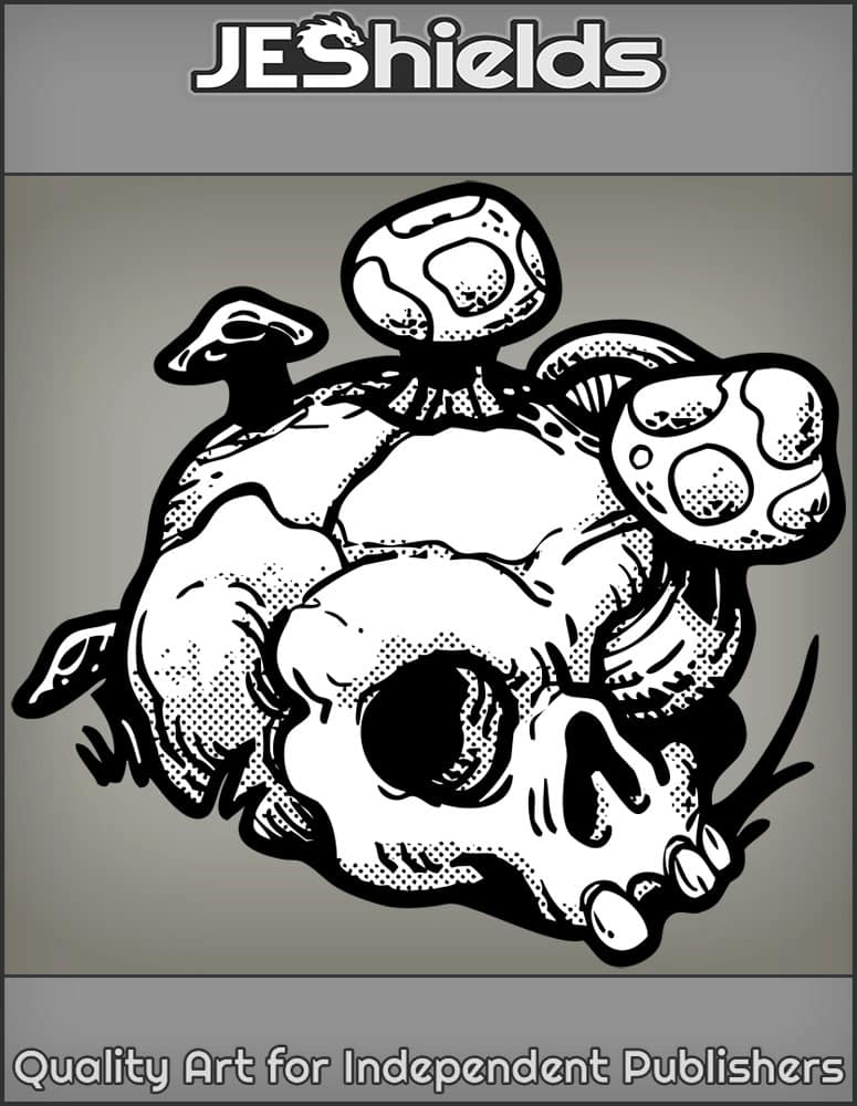 Mushroom Growth on Skull by Jeshields