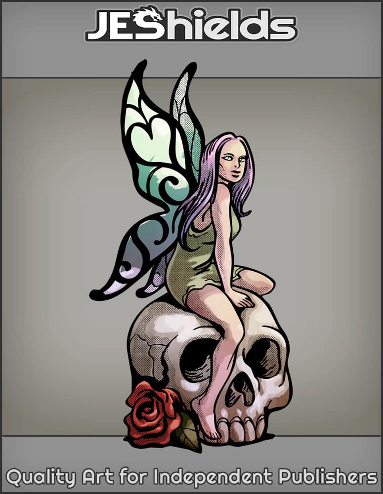 Fairy on Rose Skull by Jeshields and Juan Gutierrez