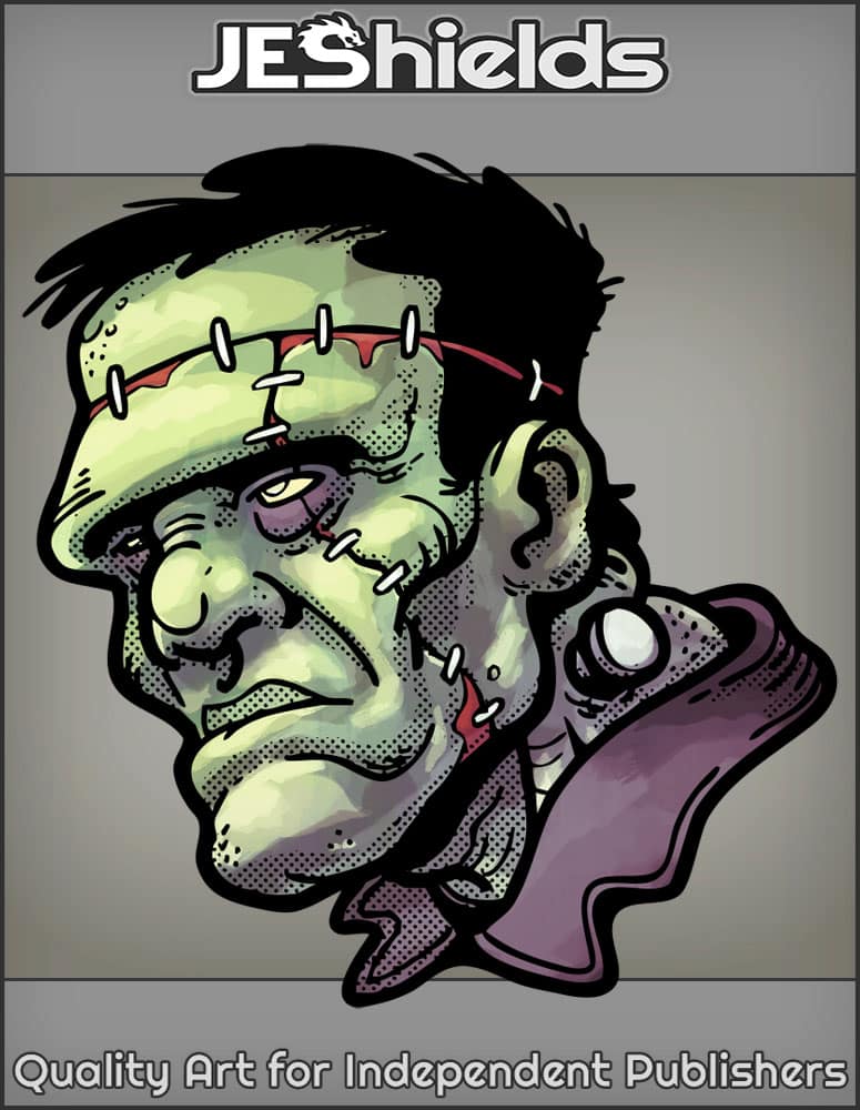 Frankenstein Monster Face by Jeshields and Juan Gutierrez