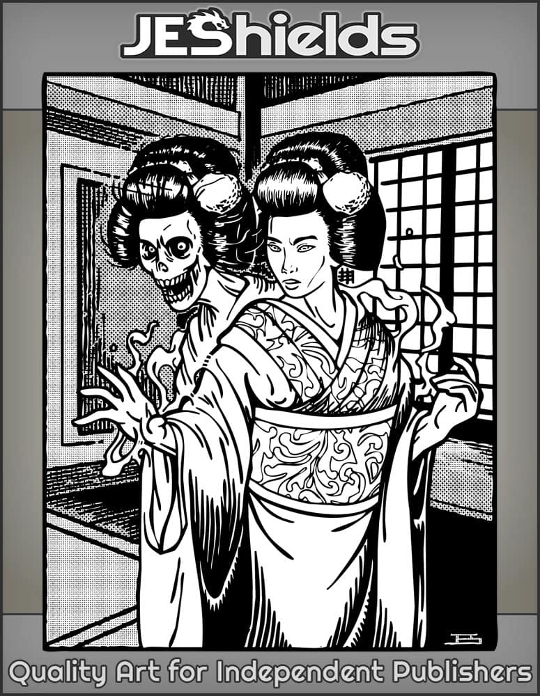 Geisha with Vengeful Ghost by Jeshields