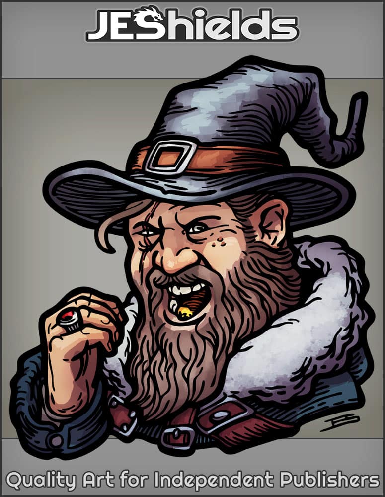 Scarred Wizard with Cigar by Jeshields and Juan Gutierrez