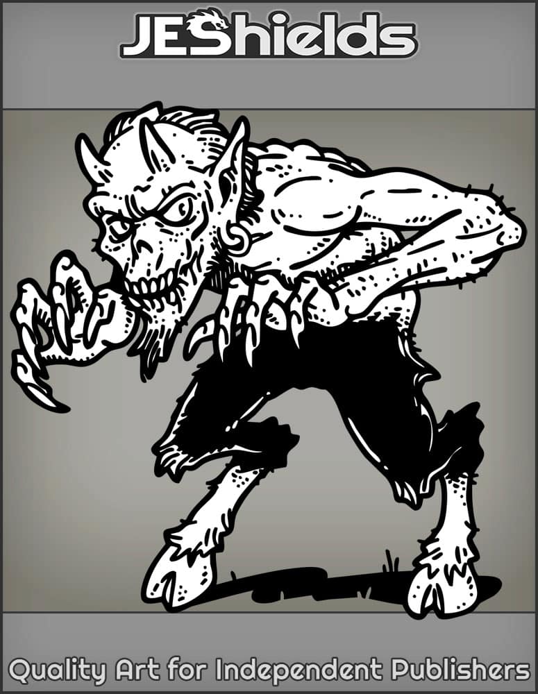 Horned Goatman with Hooves by Jeshields