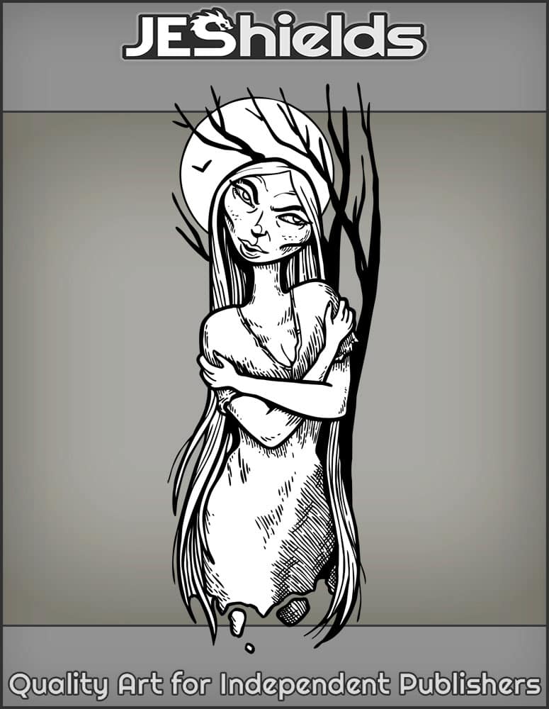 Spooky Girl under Moon by Jeshields