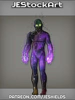 Humanoid with Glowing Eyes in Void and Space Form by Jeshields