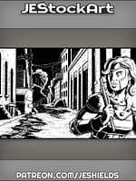 Heroine Trailed By Ninjas In Alley by Jeshields
