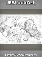 Advancing Gnolls In Cave With Hyena by Jeshields