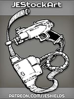 Laser Pistol With Power Pack And Coiled Wires by Jeshields