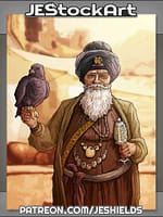 Arab Merchant With Bird And Trinkets by Jeshields