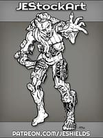 Disfigured Cybernetic Zombie Bursting With Energy by Jeshields