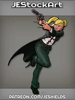 Girl In Trenchcoat With Revolver by Jeshields