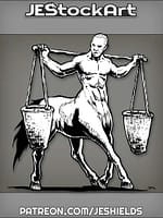 Bald Centaur Without Deer Antlers Carrying Water by Jeshields
