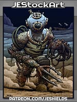 Deep Sea Diver Golem With Trident Arm by Jeshields