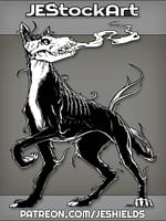 Demon Dog With Skull Head Breathes Fumes by Jeshields