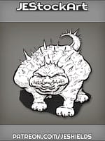 Dungeon Crawler Fat Dinosaur Dog with Spikes by Jeshields
