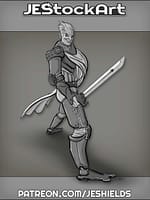 Elven Swordsman in Frog Armor by Jeshields