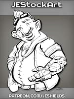 Gnome Salesman with Prosthetic Arm by Jeshields