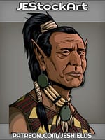 Native American Elf With Top Knot And Beads by Jeshields