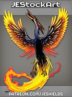 Phoenix Rising With Long Beak And Trail Of Flame by Jeshields