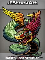 Quetzacoatal With Stone Skull Head And Dark Underbelly by Jeshields