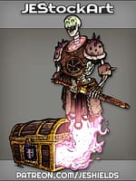 Undead Skeletal Guardian Protecting A Locked Chest by Jeshields