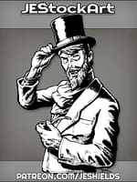 Vampiric Gentleman In Top Hat With Beard by Jeshields