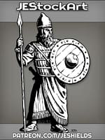 Mesopotamian Warrior With Spear And Shield by Jeshields