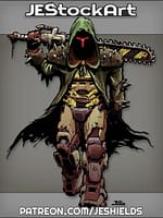 Grim Dark Cloaked Warrior With Chain Sword by Jeshields