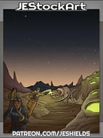 Retro Explorers On Alien Surface by Jeshields