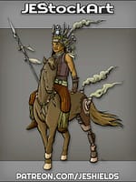 Native American on Horse with Spear by Jeshields
