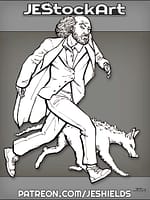 Nicely Dressed Scientist In A Hurry With Chupacabra by Jeshields