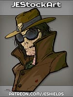 Undead Urban Cowboy With Sunglasses And Hat by Jeshields