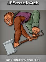 Brown Monkey With Sledge Hammer by Jeshields