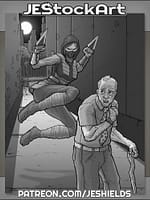 Ninja Attack in Alley by Jeshields