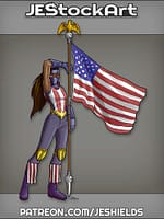 Patriotic Heroine with Dark Skin and Flag by Jeshields