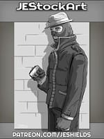 Street Vigilante In Fedora And Leather Jacket With Brass Knuckles by Jeshields