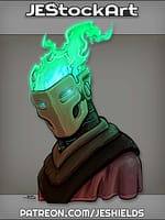 Villain With Flaming Hair And Mask by Jeshields