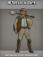 Aged Prospector with Shovel by Jeshields