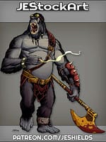 Angry Gorilla Barbarian Smoking With Axe by Jeshields