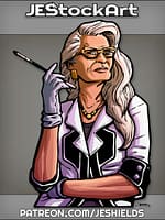 Wealthy Woman In Gloves And Glasses With Cigarette by Jeshields