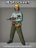 Worker With Hammer And Drill by Jeshields