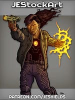 Long Haired Street Merc In Vest With Powers And Laser Pistol by Jeshields