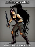 Shadow Warrior Woman With Dark Blade by Jeshields