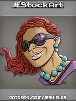 Redhead with Sunglasses and Necklace by Jeshields