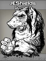 Pig Face Monster with Long Hair by Jeshields