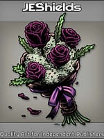 Bouquet of Dark Roses and Falling Petals by Jeshields and Ben Soto