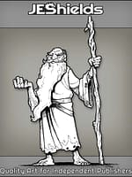 Wise Old Man with Long Beard and Staff by Jeshields